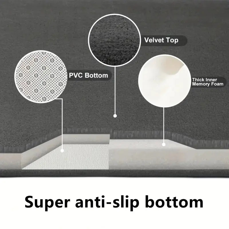 Thick Solid Color Flannel Non-Slip Area Rug for Home