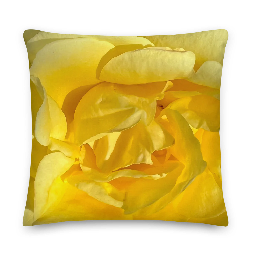 Yellow Rose Throw Pillow