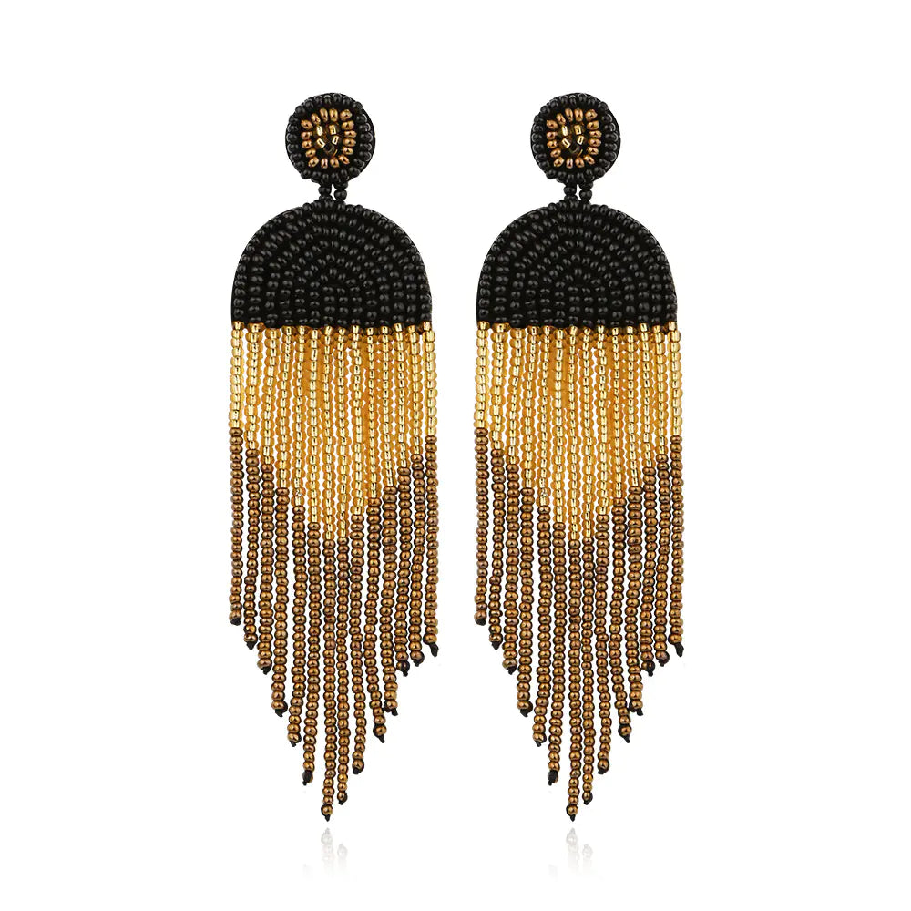 Handmade Bohemian Colorful Bead Earrings (Hypoallergenic)