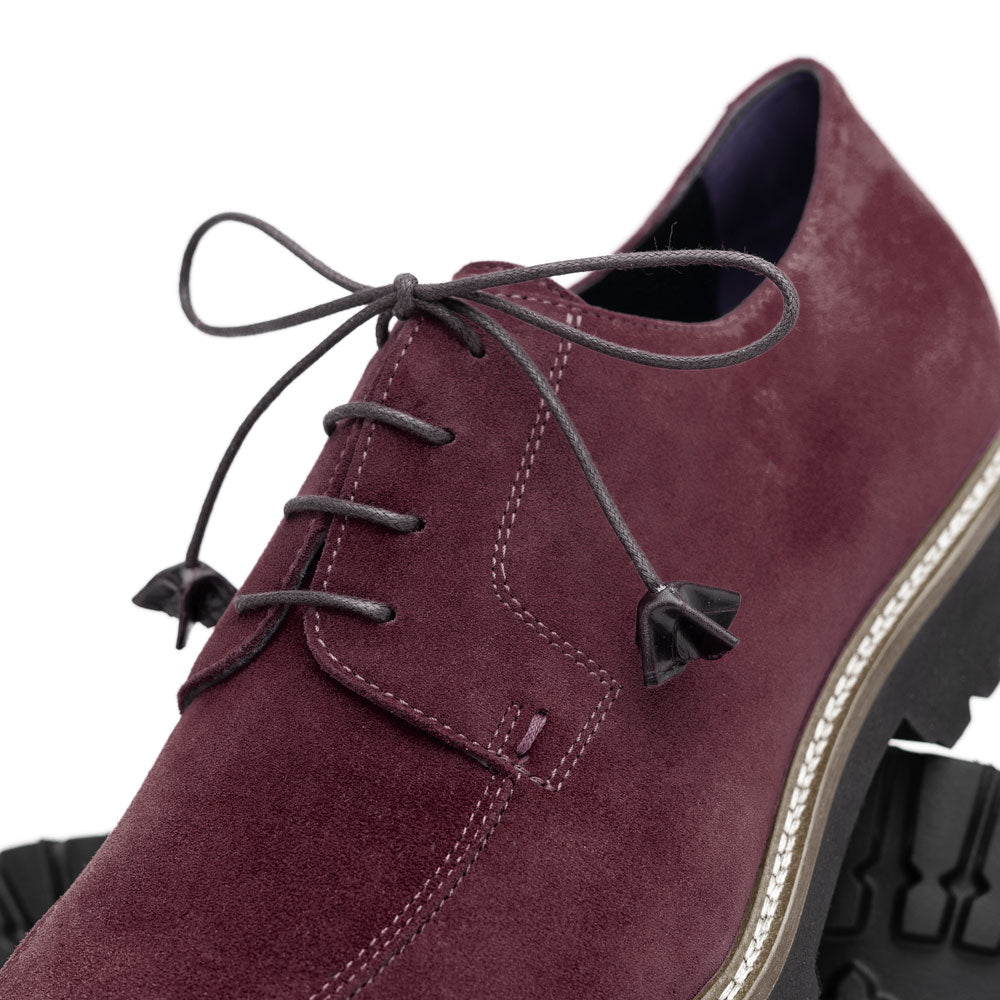 Italian Sueded Goatskin Lace Up, Bordeaux