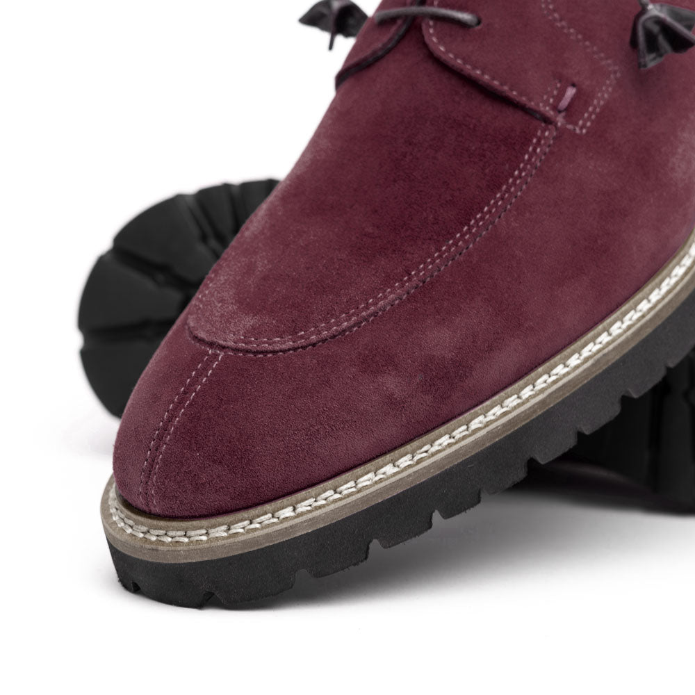 Italian Sueded Goatskin Lace Up, Bordeaux