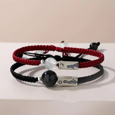 Fashion Sun Moon Couple Rope Bracelet
