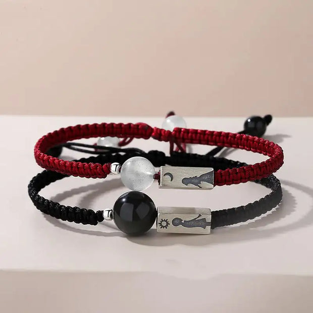 Fashion Sun Moon Couple Rope Bracelet