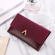 Frosted Color Matching Long Wallet for Ladies