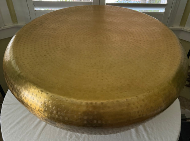 Hammered Antique Brass Cocktail Table