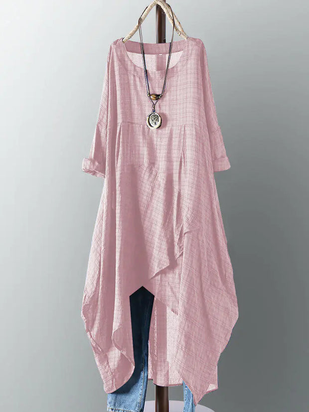 Women's Cotton Pocket Checkered Dress