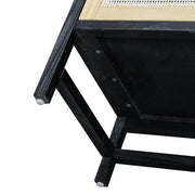 Wood and Ratan Weave Side Cabinet