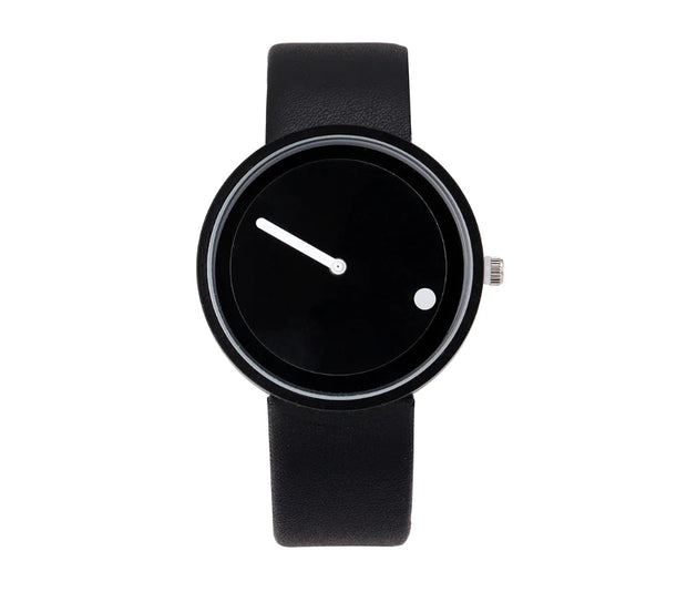 Dot Pointer Quartz Watch with Leather Strap