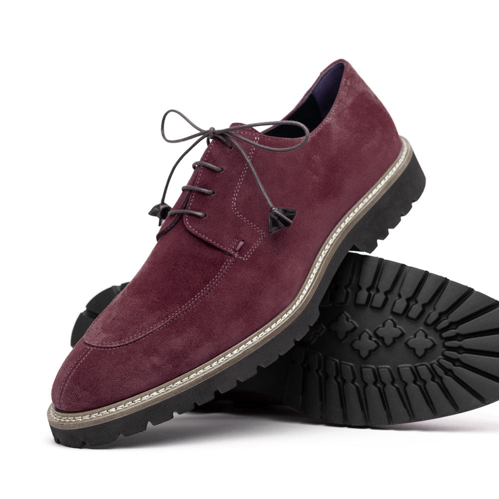 Italian Sueded Goatskin Lace Up, Bordeaux