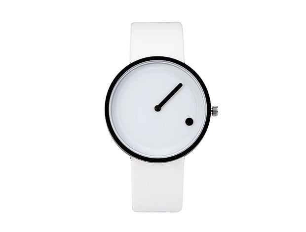 Dot Pointer Quartz Watch with Leather Strap