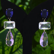 Purple Tourmaline Drop Earrings with S925 Silver Hooks